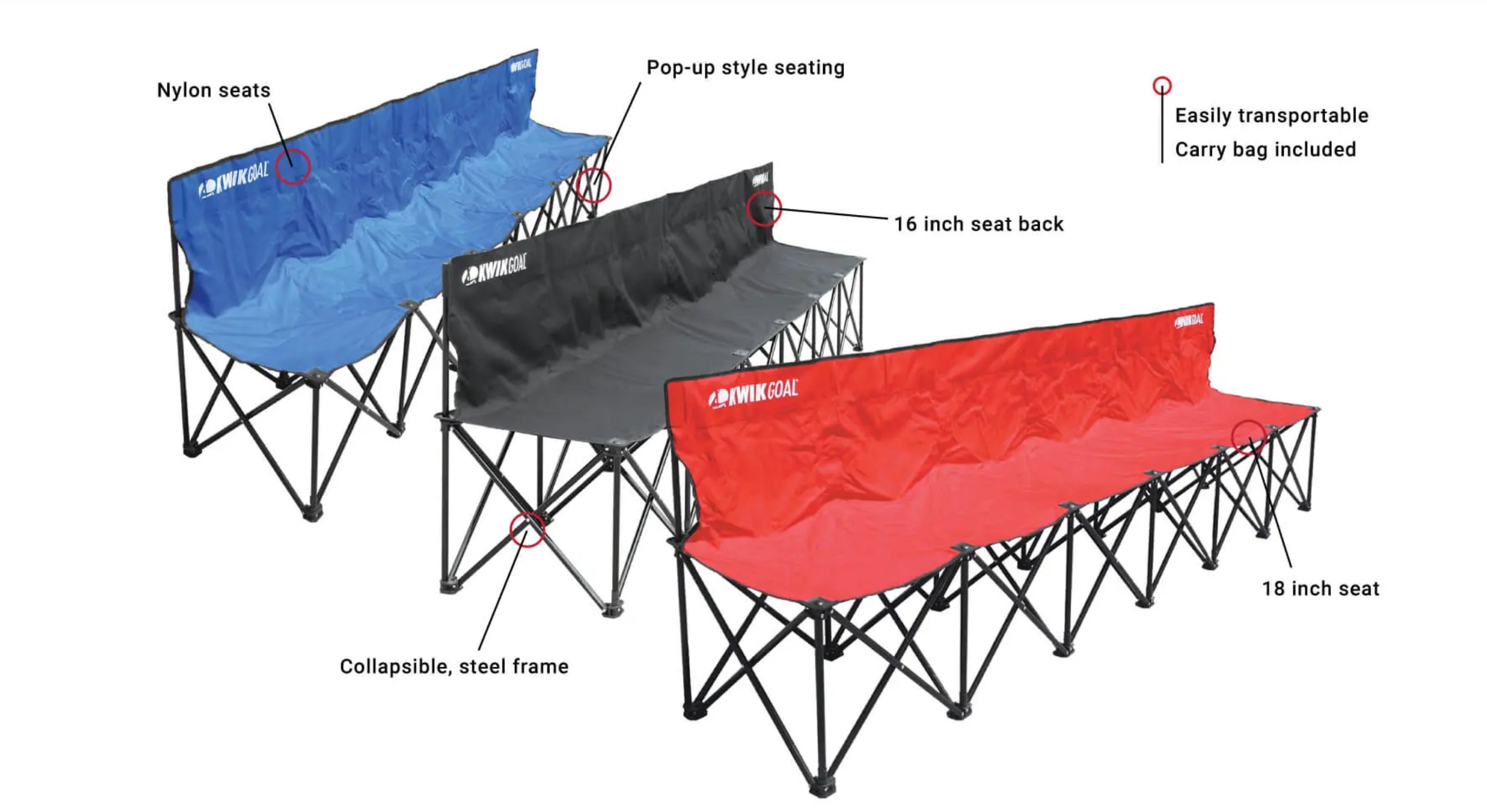 KWIKGOAL 6-SEAT KWIK BENCH