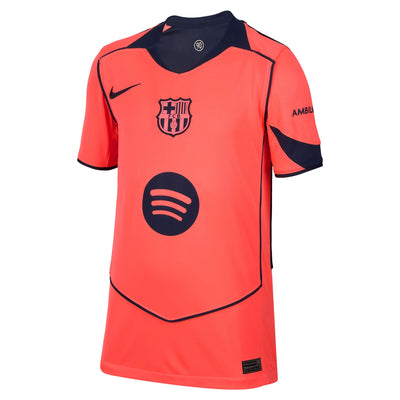 FC Barcelona 25/26 Stadium Third Dri-FIT Total 90 Socce Jersey for Kids With Official Lamine Yamal Print