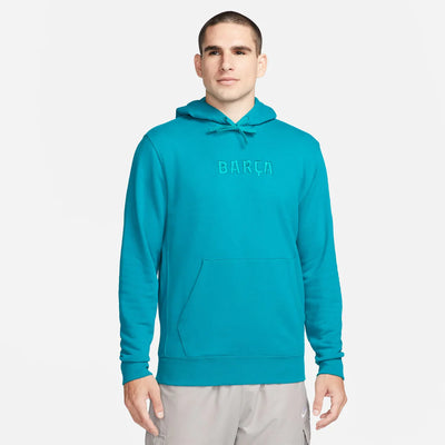 Nike FC Barcelona 2023 Logo Grey Pullover Hoodie